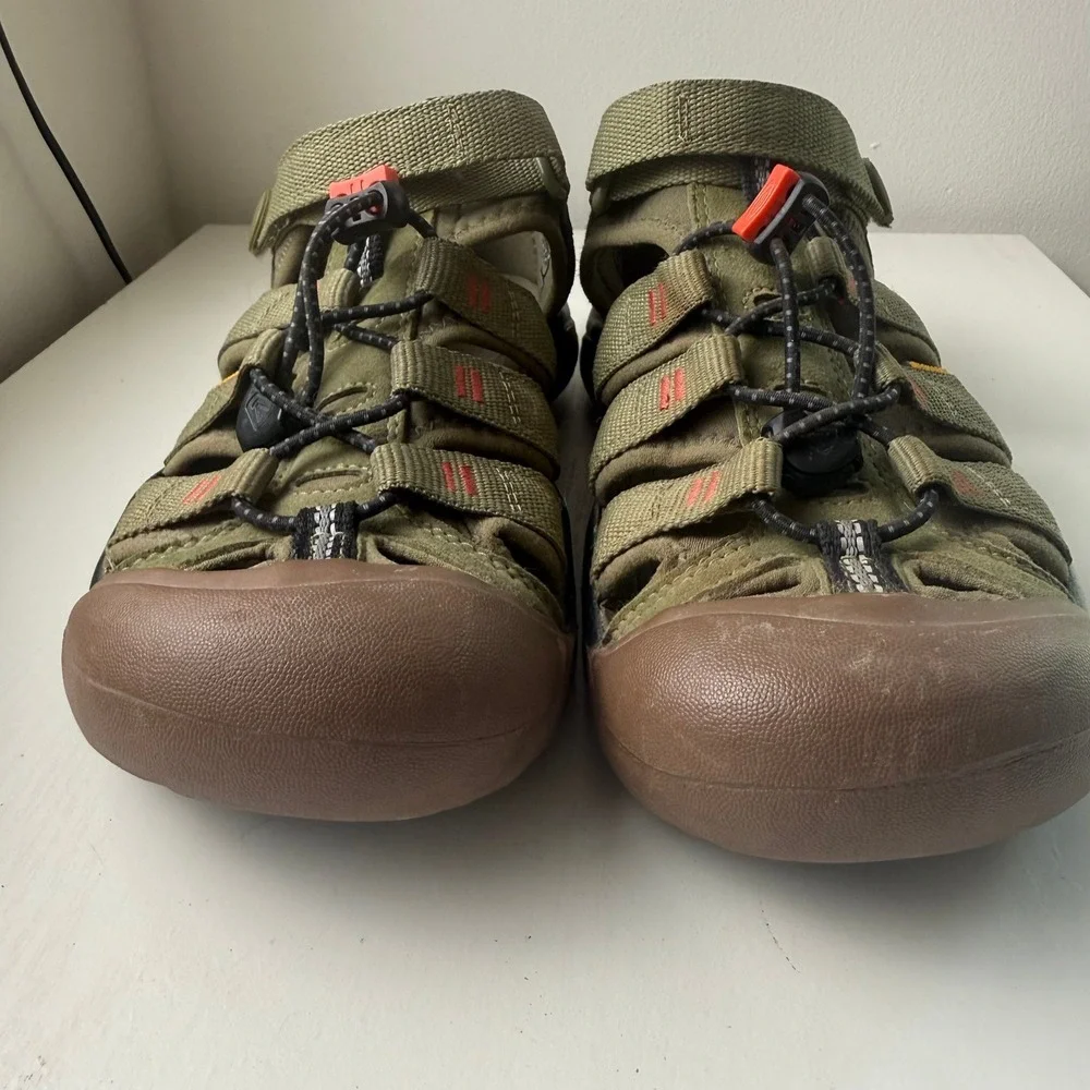 KEEN Newport H2 Kid's Sandals Size 5 Olive Green Orange Outdoor Water Shoe